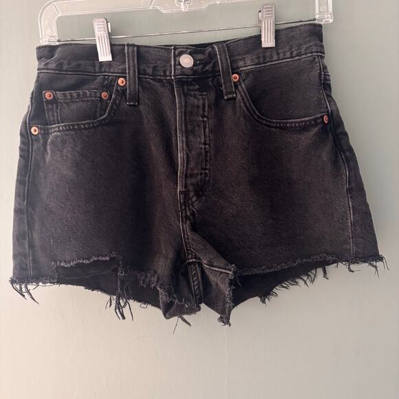 Levi's 501 Black Cutoff High Rise Shorts